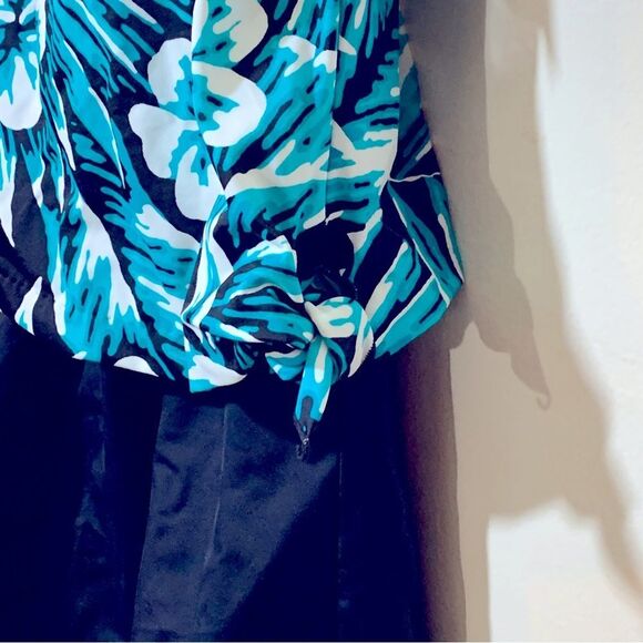 NWT Azul Swim Dress Swimsuit Padded Side Tie Tropical Print Sz 16 Gorgeous - Picture 3 of 7